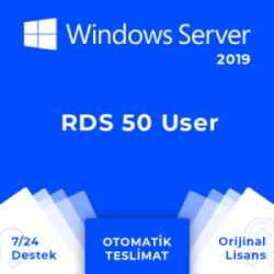 Windows Server 2019 50 User RDS Lisans Anahtarı